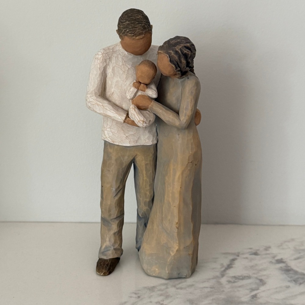 Willow Tree "We are Three" Hand-Painted Sculpted Figure Family Neutral Decor